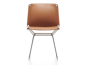 NEIL LEATHER - Sled base tanned leather chair _ MDF Italia